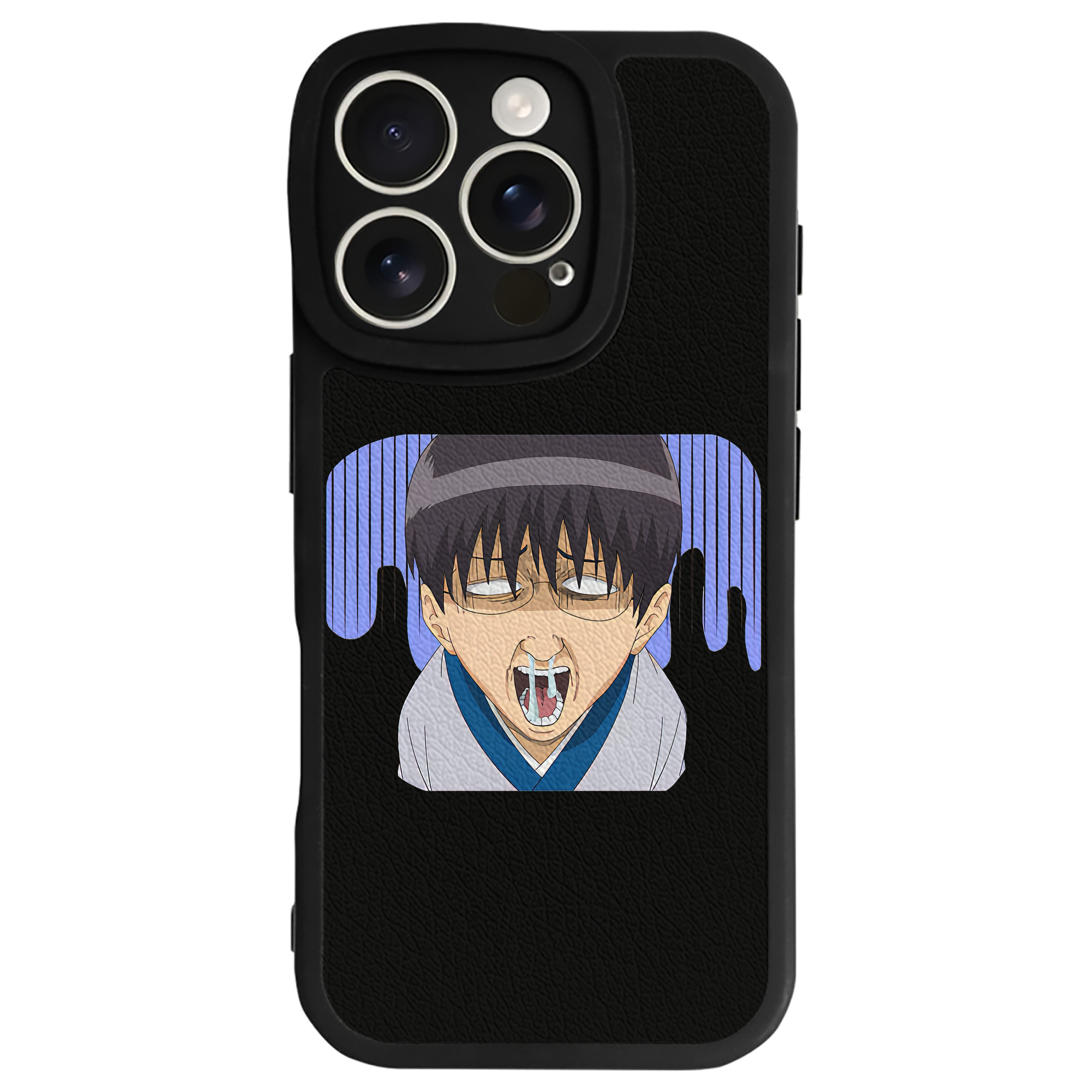 （画像用） ぎんたま 坂田銀時（さかたぎんとき） 神楽 志村新八（しむら しんぱち） GINTAMA Sakata Gintoki Kagura Shimura Shinpachi 【iPhone 16シリーズ対応】シリコンスマホケース（レザー調） 材質：シリコン
